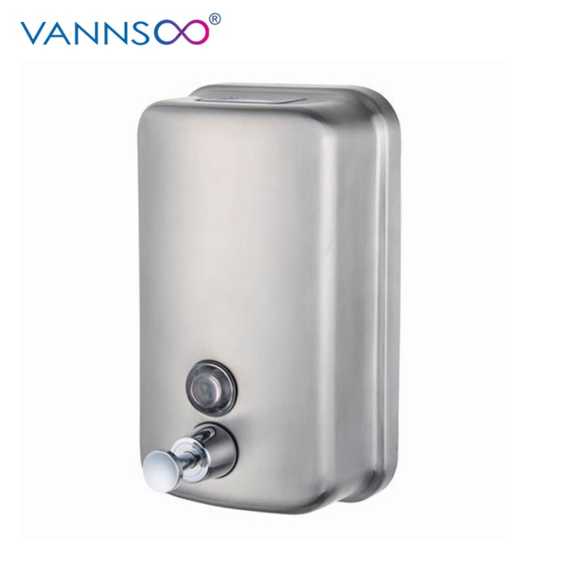 VANNSOO 800ml 壁挂式 304 不锈钢手动按压式洗手液皂液器